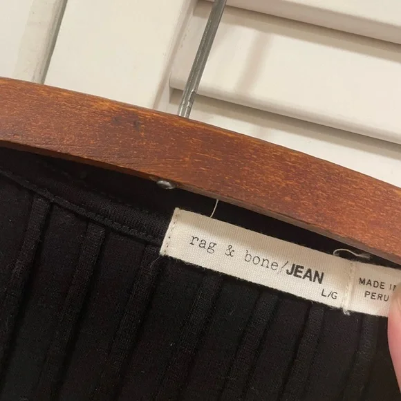 Rag & Bone asymmetrical Ribbed Black dress. Detailed back - Picture 5 of 12